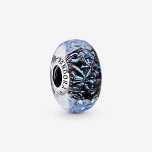 Authentic Pandora Wavy Dark Blue Murano Glass Ocean Charm
